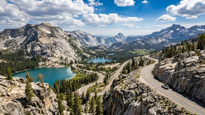 Rota alpina na Califórnia que atinge três mil metros atravessando o Parque de Yosemite – Créditos: depositphotos.com / [email protected]