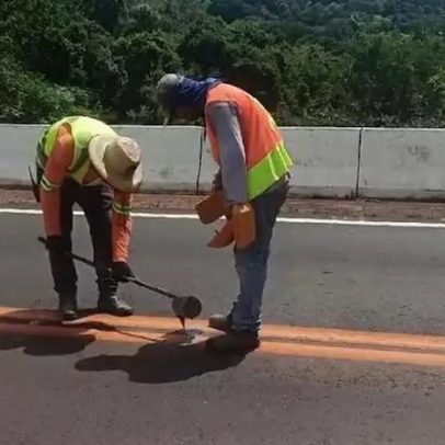 Tachões são instalados na PR-317, em Toledo.