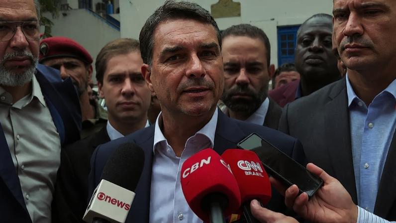 O senador e pré-candidato à Presidência da República pelo PL, Flávio Bolsonaro