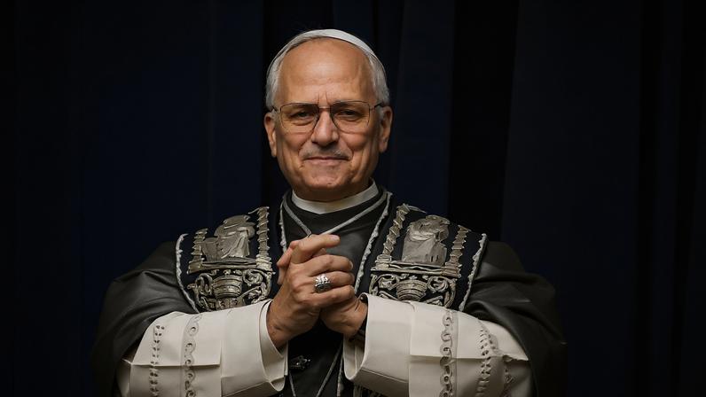 VATICAN CITY VATICAN MAY 08 The newly elected Pontiff Pope Leo XIV is seen for the first time from the Vatican balcony...