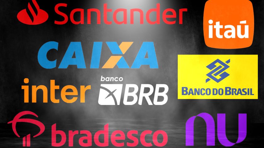 Imagem colorida de logos de bancos golpes - Metrópoles