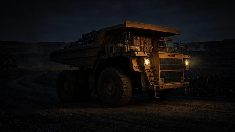 Caminhão de mineração bielorrusso transporta 450 t com pneus de 4 m