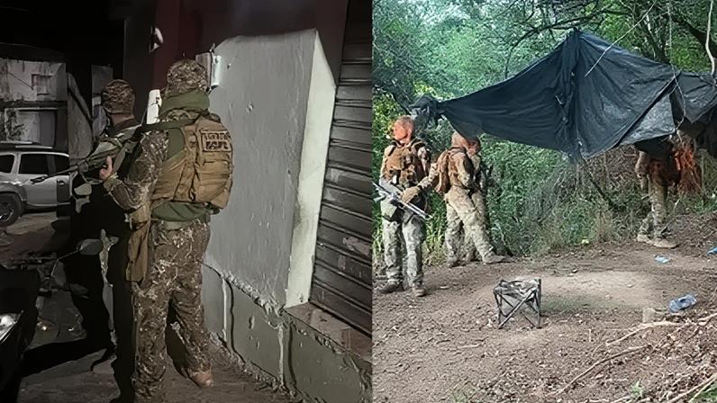 Policiais do Bope realizam operação no Morro do Borel, na Tijuca, e encontram acampamento usado como apoio por grupos criminosos em área de mata da comunidade.