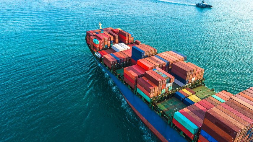 A cargo vessel crosses the Suez Canal in Egypt, shortly after Yemen-based militants started attacking ships in the Red Sea along the crucial Asia-Europe trade route.