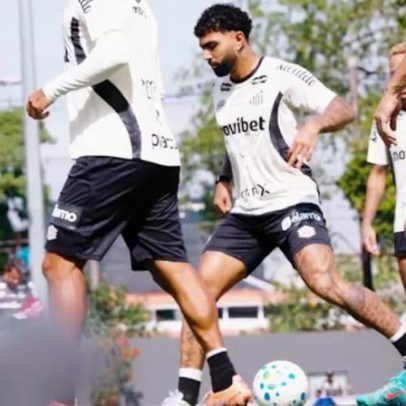 Santos encerra preparação para enfrentar Palmeiras com Gabigol relacionado