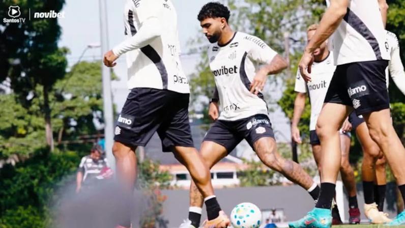 Santos encerra preparação para enfrentar Palmeiras com Gabigol relacionado