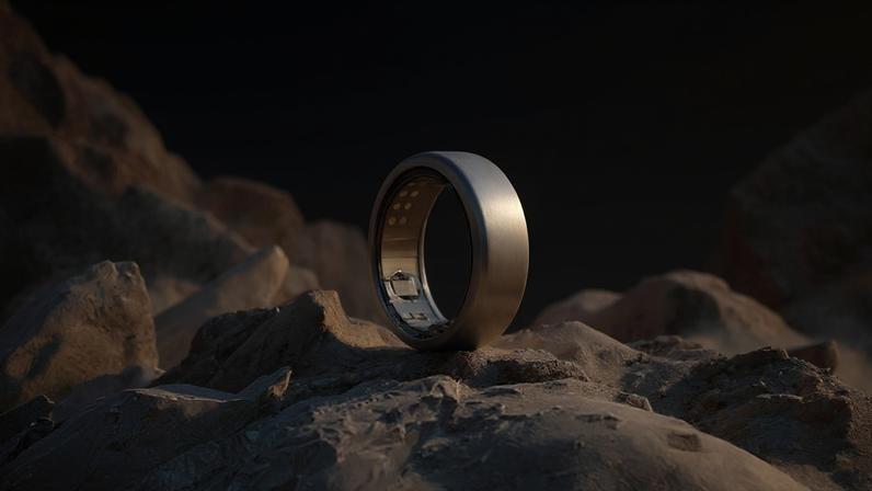 A close-up image of an Oura Ring.