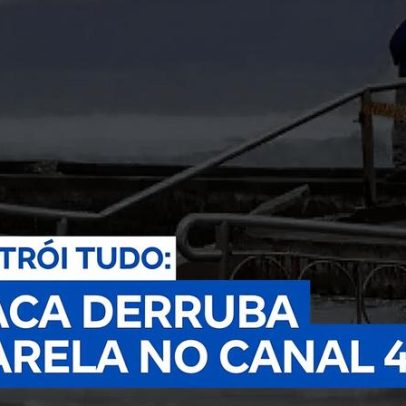 Passarela do Canal 4 em Santos desaba após avanço do mar