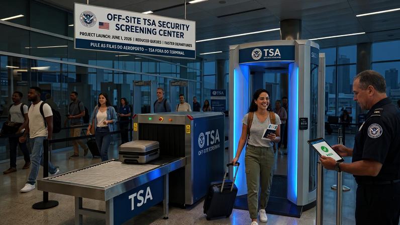 EUA iniciam projeto inédito de inspeção de segurança fora dos aeroportos e prometem reduzir filas nos embarques.