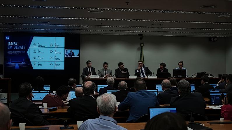 Deputados durante reunião da comissão especial que analisa o fim da jornada de trabalho 6x