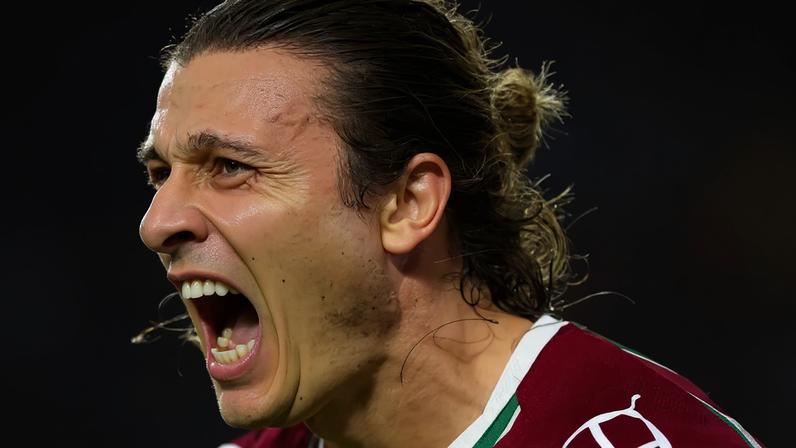 Canobbio comemora gol pelo Fluminense contra o La Guaira pela Libertadores (Foto: Marcelo Gonçalves / FFC)