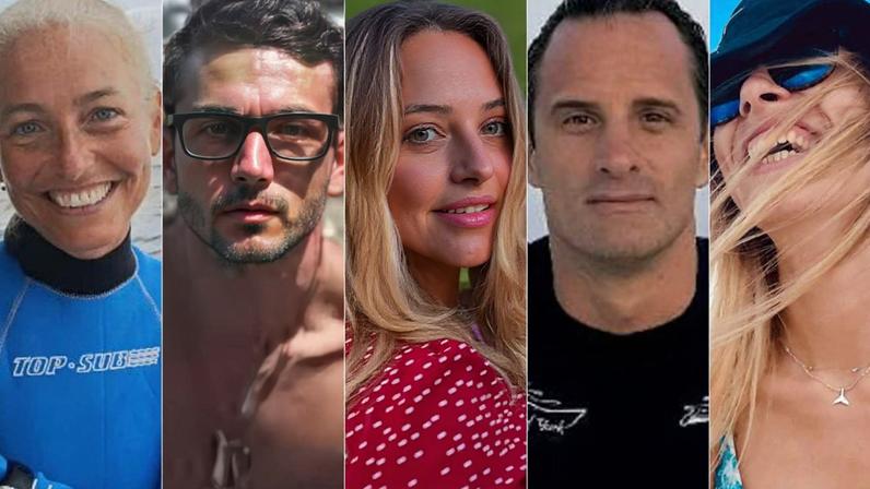 As vítimas, da esquerda para a direira: Monica Montefalcone, Federico Gualtieri, Giorgia Sommacal, Gianluca Benedetti e Muriel Oddenino (Redes Sociais/Reprodução)