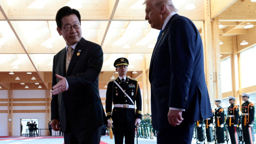Lee Jae Myung e Donald Trump (Foto: REUTERS/Evelyn Hockstein TPX IMAGES OF THE DAY/File Photo)