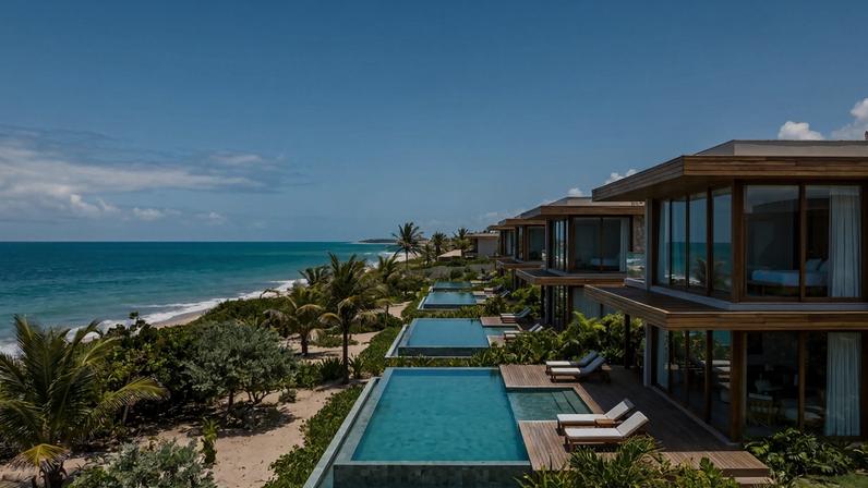 (Imagem ilustrativa)Resort de alto padrão com vilas de design moderno de frente para o mar do Ceará