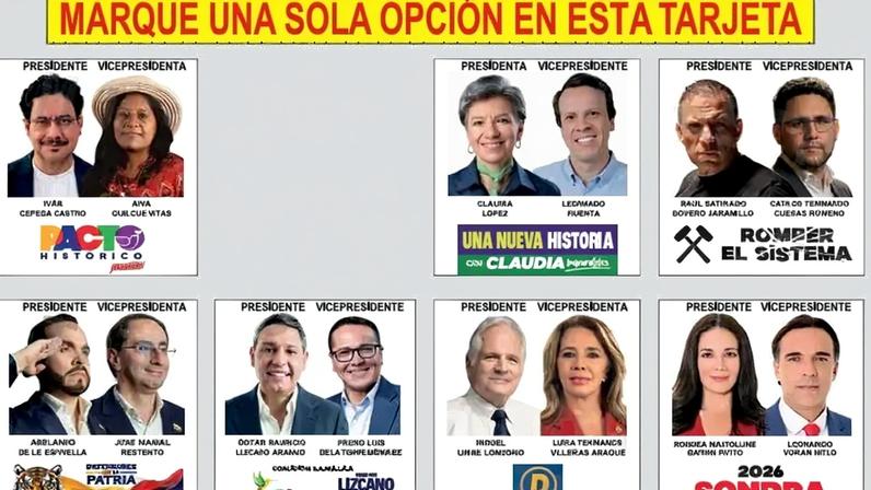 Detalhe da cédula eleitoral na Colômbia (Foto: Divulgação)