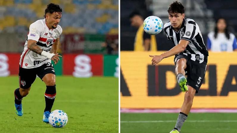 Artur, do São Paulo, e Ferraresi, do Botafogo (Fotos: Rubens Chiri/São Paulo e Vítor Silva/Botafogo)