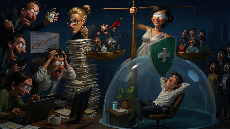Empresas deverão mapear riscos à saude mental dos trabalhadores (Foto: Ilustração Gazeta do Povo - com DALL-e)