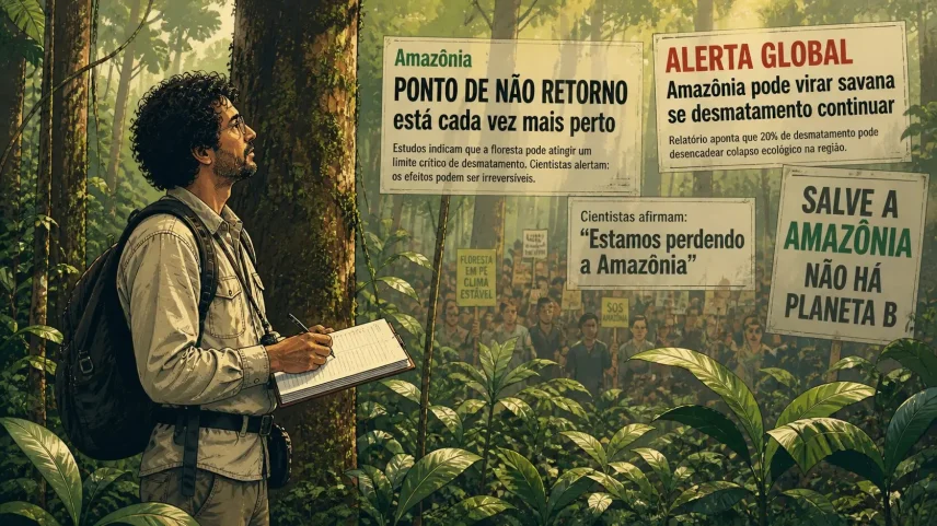 Alarmismo sobre a Amazônia tenta travar o desenvolvimento na região; com ciência acima da ideologia, políticas se alinham ao bem-estar e ao progresso social. (Foto: Imagem criada utilizando Chatgpt/Gazeta do Povo)