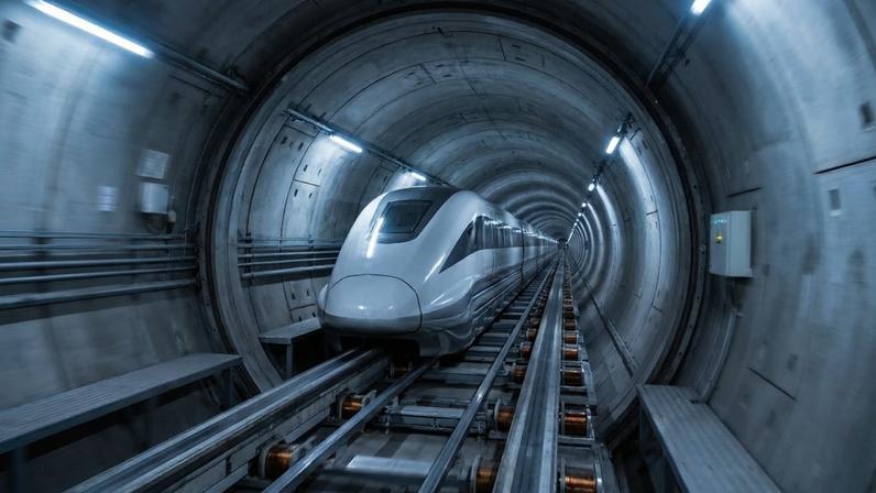 Terminal Maglev Central contrasta com aeroporto distante e mostra ganho de tempo
