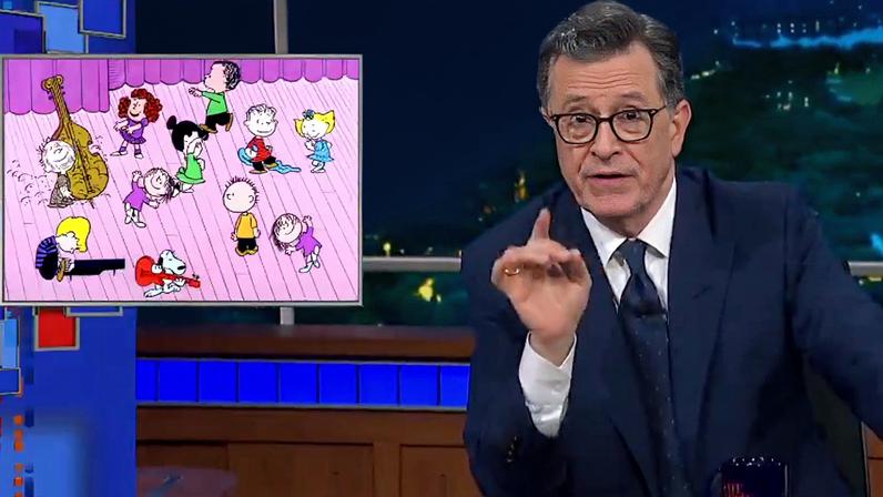 Colbert usa música dos Peanuts no finale e CBS teme custos com direitos