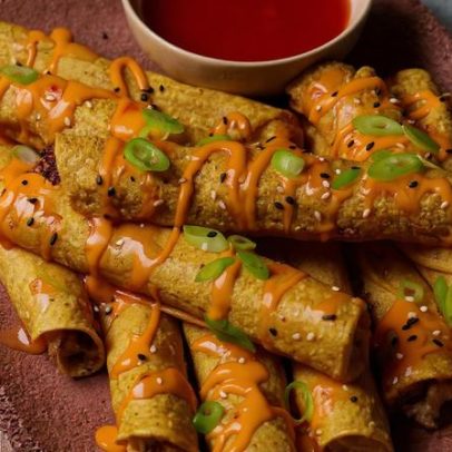 Receita de Crab Rangoon em taquitos