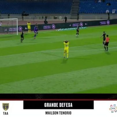 Al Hazem 0-0 Al Taawoun: defesa do goleiro Mailson Tenório