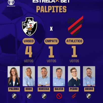 Palpites do elenco RECORD para Vasco e Athletico Paranaense