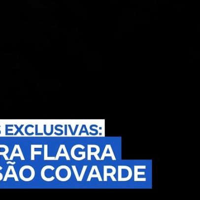 Câmera de segurança registra agressão contra mulher