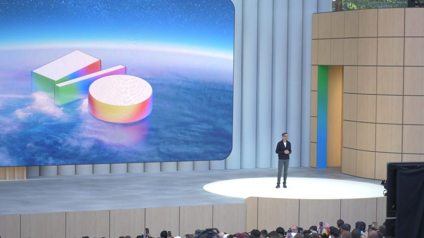 Google I/O 2026 keynote at the Shoreline Amphitheater in Mountain View, California