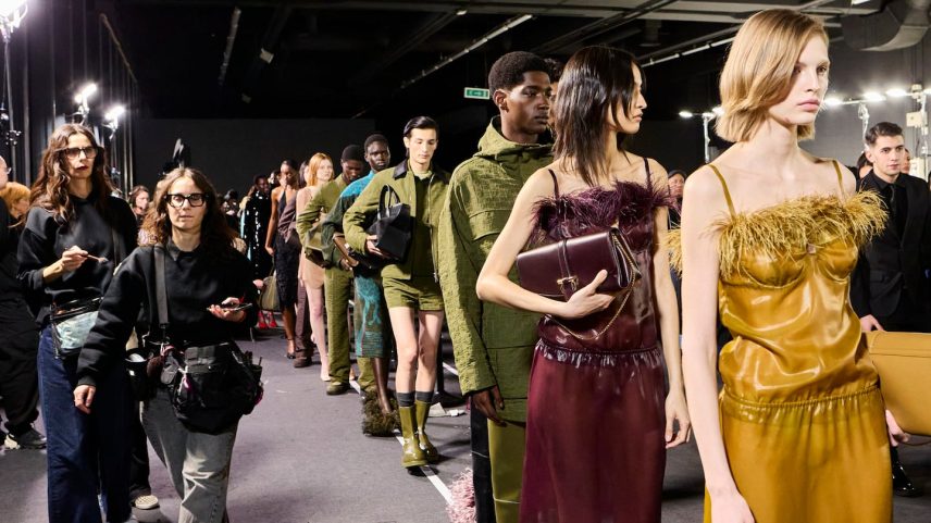 Backstage at Ferragamo Autumn/Winter 2024.