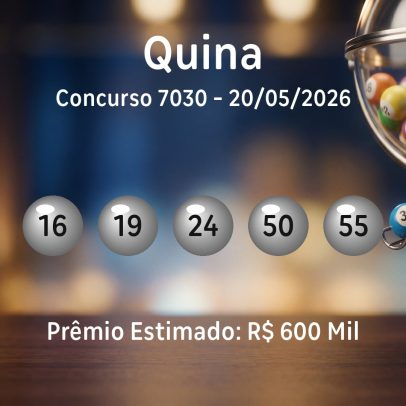 Quina: números sorteados no concurso 7030