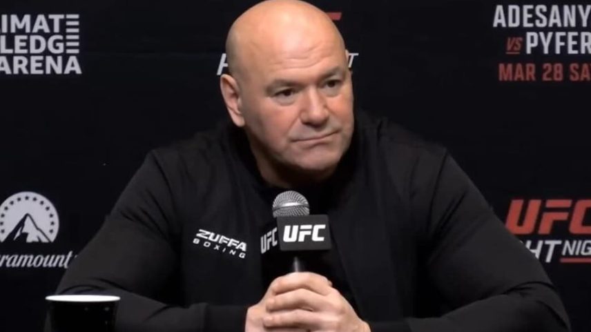 Dana White em coletiva de imprensa do UFC (Foto: Reprodução/X)