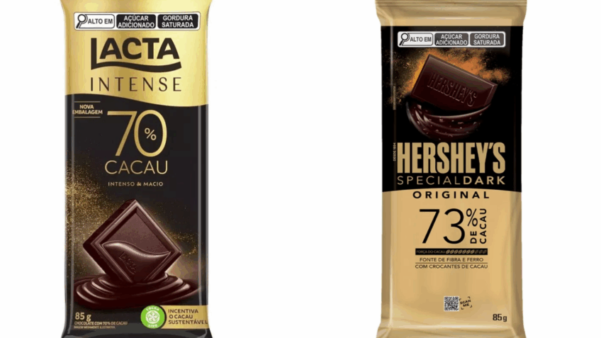 A Hershey afirmou que a Mondelez passou a usar elementos visuais muito parecidos com os da sua linha de chocolates amargos