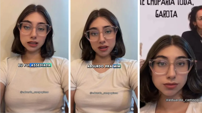 “‘Eu fui assediada por uma mulher’, relata Eduarda Campopiano após debate no RedCast.” (Foto: Reprodução/Instagram/eduarda_campopiano)