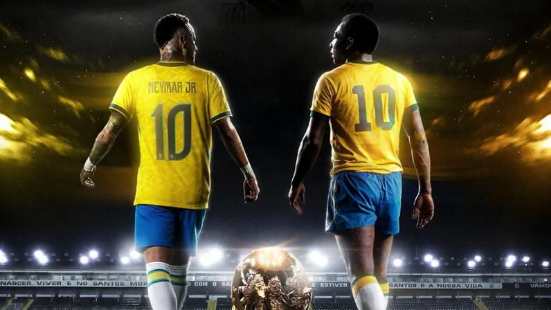 Homenagem do clube chama Neymar e Pelé de "Príncipe" e "Rei"