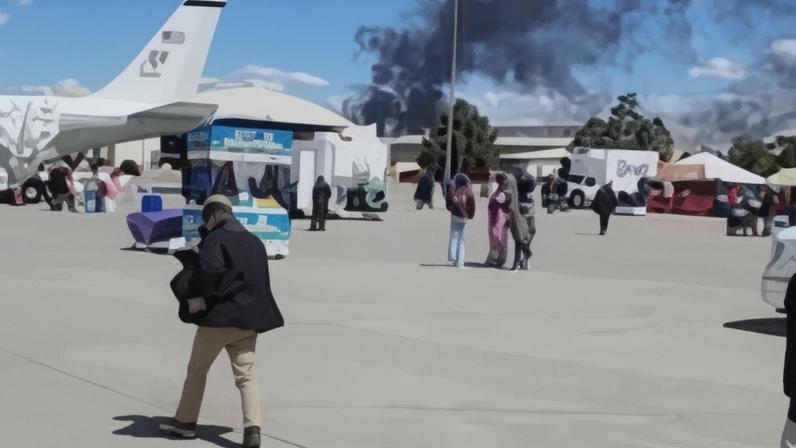 Dois caças colidiram durante um show aéreo na Base Aérea de Mountain Home, em Idaho, no domingo. Os quatro aviadores envolvidos no acidente foram ejetados dos aviões e estão seguros.