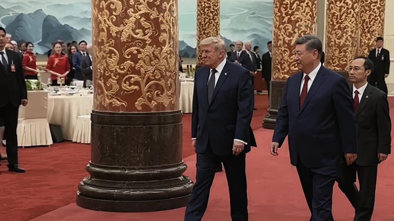 Donald Trump e Xi Jinping chegam a banquete de Estado em Pequim, na China