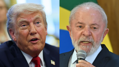 O presidente dos EUA, Donald Trump, e o presidente do Brasil, Luiz Inácio Lula da Silva