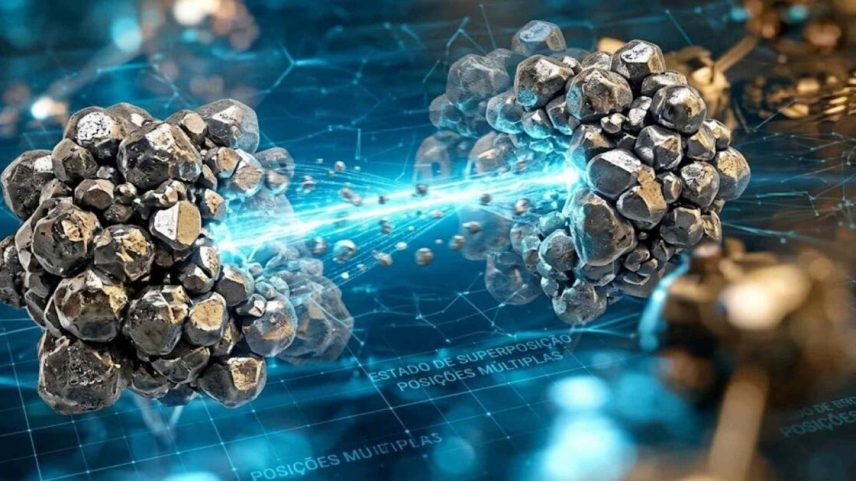 Metal desafiou a lógica ao existir em vários lugares simultaneamente em experimento quântico. (Imagem: Fala Ciência via Gemini)