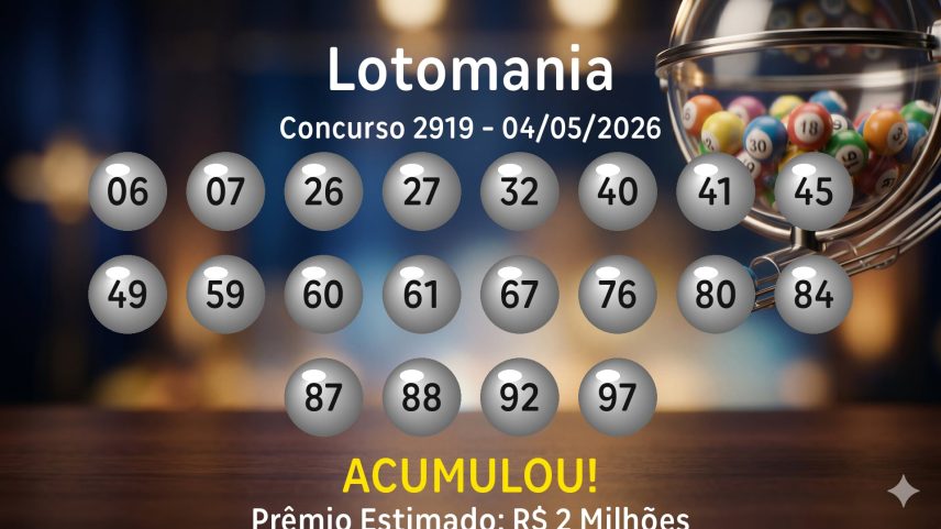 Lotomania: veja os números sorteados no concurso 2919