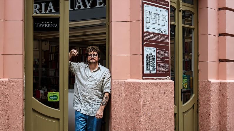 André Günther, da Livraria Taverna: "Já faz parte da nossa rotina fazer um monitoramento de tudo que sai sobre previsão do tempo" (Leandro Fonseca/Exame)
