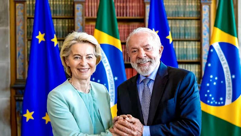 Lula e Ursula von der Leyen acordo Mercosul União Europeia