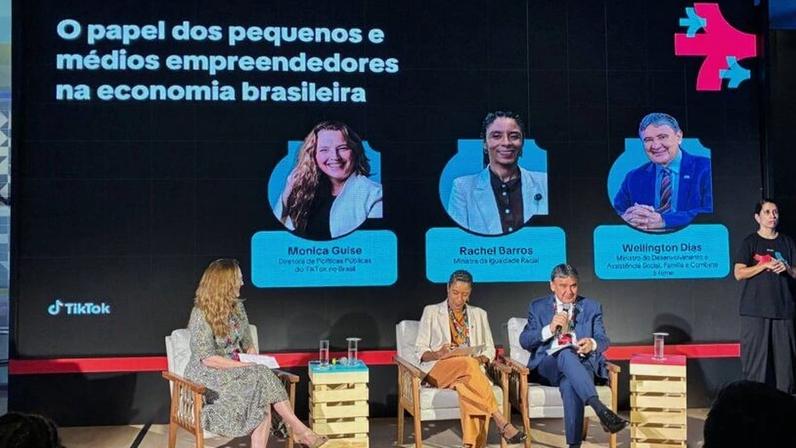 O evento de lançamento do relatório do TikTok contou com a participação dos ministros Wellington Dias (Desenvolvimento Social) e Rachel Barros (Igualdade Racial)