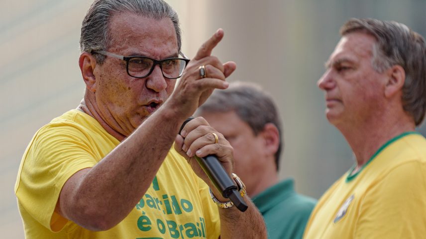 Ex-presidente Jair Bolsonaro e o pastor Silas Malafaia durante protesto na Av. Paulista PF - Metrópoles