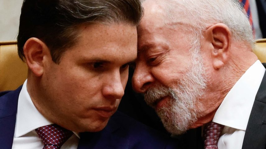 Presidente da Câmara, Hugo Motta, e o presidente Luiz Inácio Lula da Silva