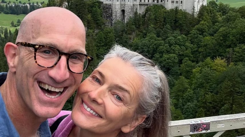A modelo Paulina Porizkova e seu noivo, Jeff Greenstein