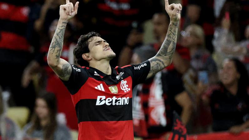 Pedro fez o gol que garantiu a classificação do Flamengo às oitavas de final da Libertadores.