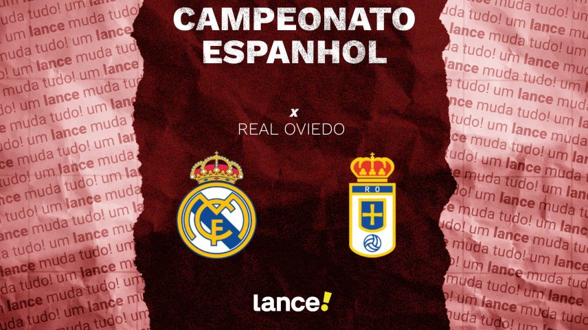 Real Madrid e Oviedo se enfrentam pela La Liga (Foto: Arte/Lance!)