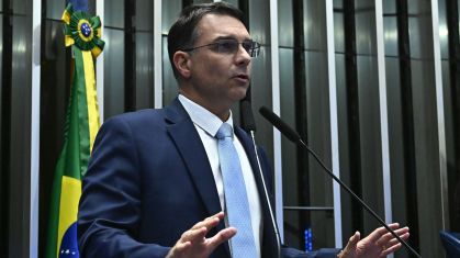 O senador Flávio Bolsonaro (PL-RJ), pré-candidato à Presidência da República