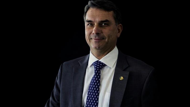 O senador Flávio Bolsonaro (PL-RJ) no Congresso Nacional